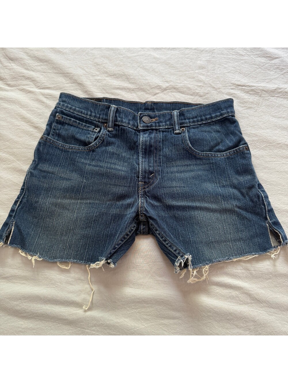 Levi’s 511 Slim Fit Cutoff Denim Shorts Custom Frayed Raw Hem Jorts - Size 29